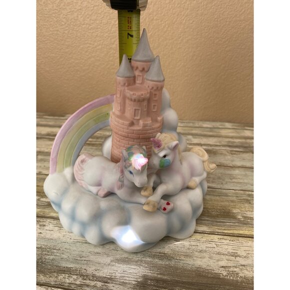 Vintage 1985 Willitts Porcelain Magical Unicorns Castle Rainbow Musical - No Box - Picture 12 of 12